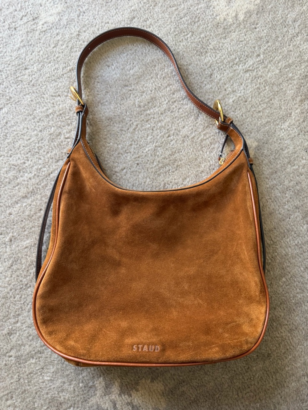 STAUD Pine Hobo Tan Suede